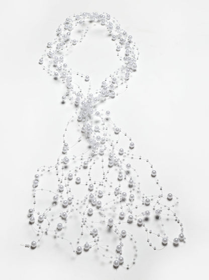 Panash Women White Pearls Embellished Tiara