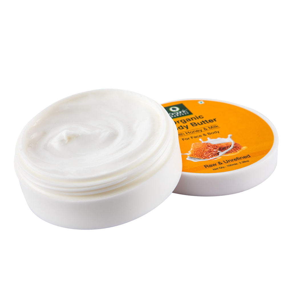 Organic Harvest Organic Body Butter Cream With Honey & Milk For Face And Body - 100 gms