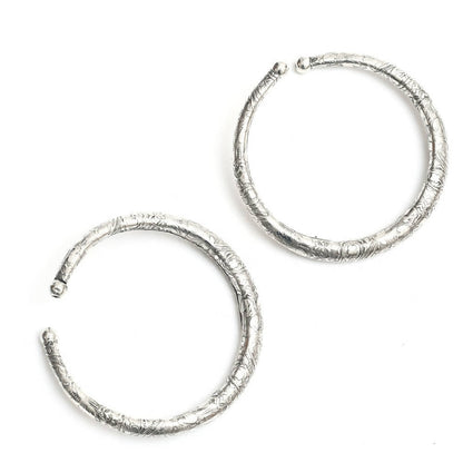 Mominos Fashion Kamal Johar Oxidised Silver Pressing Style Anklets
