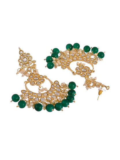 Shoshaa Green Contemporary Chandbalis Earrings