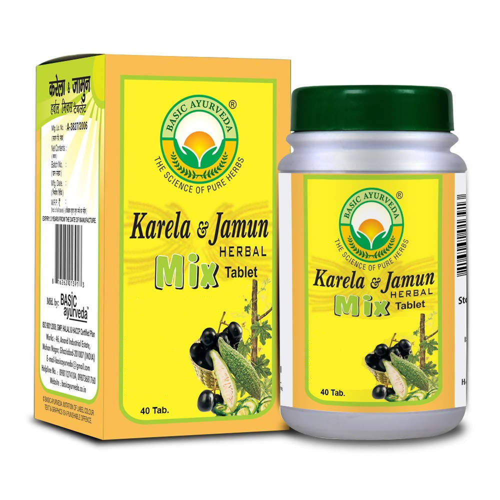 Basic Ayurveda Karela & Jamun Herbal Mix Tablet - 40 Tabs