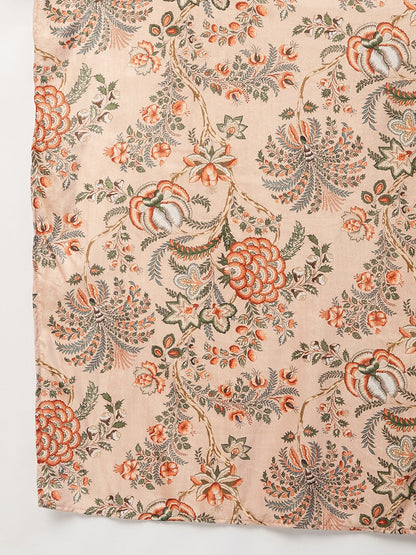 InWeave Peach Printed Velvet Shawl