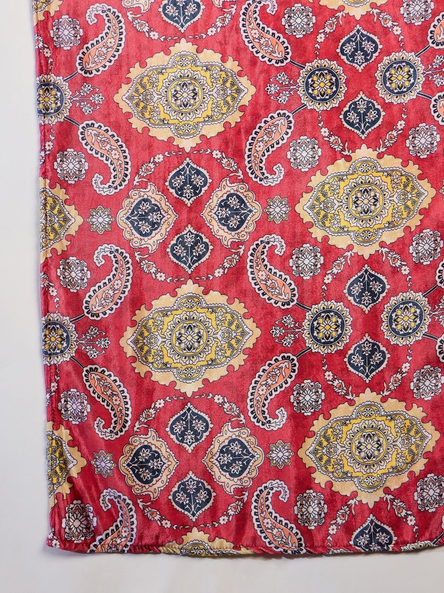 InWeave Red Printed Velvet Shawl