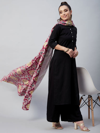 InWeave Red Printed Velvet Shawl