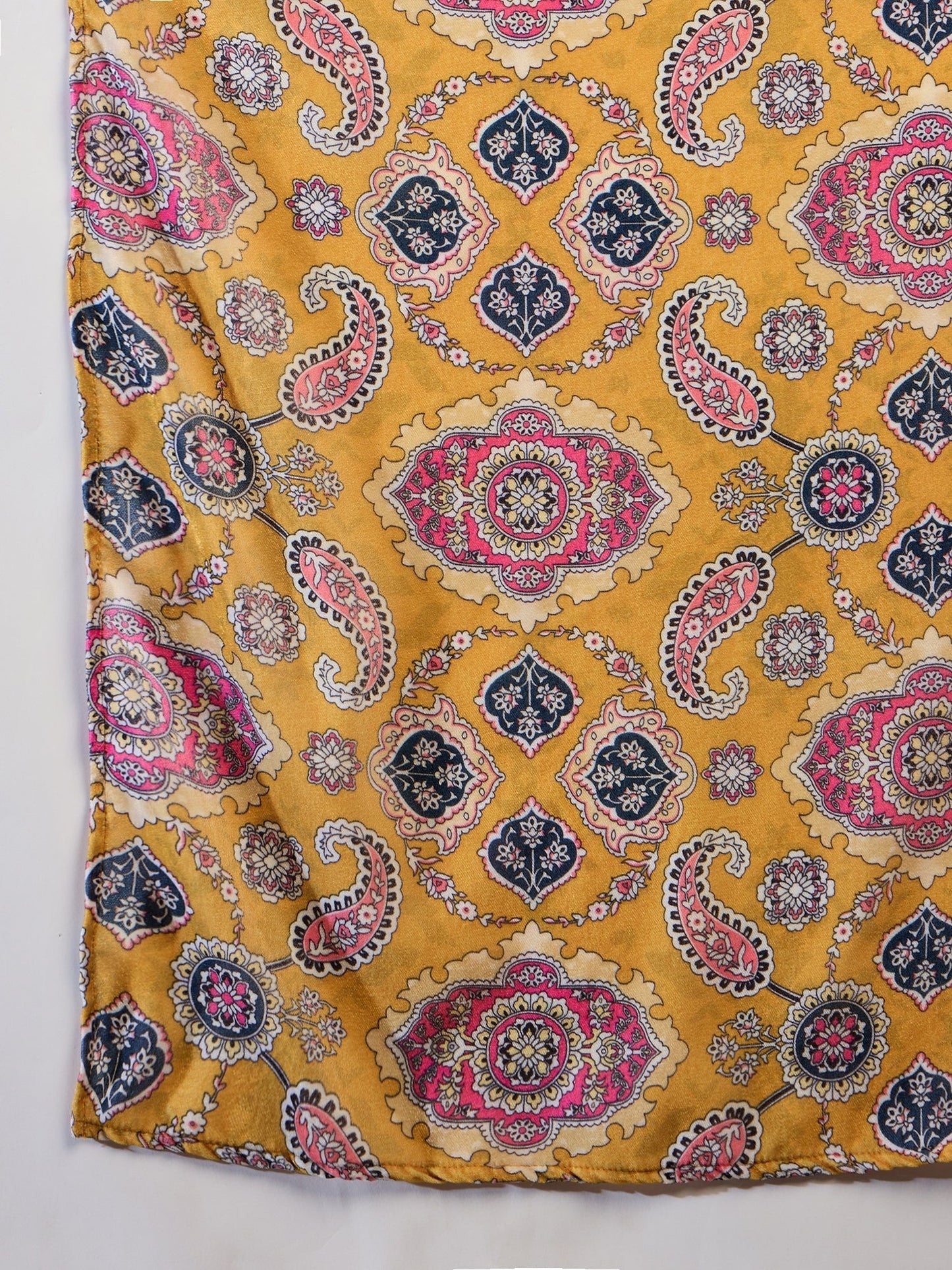 InWeave Yellow Printed Velvet Shawl