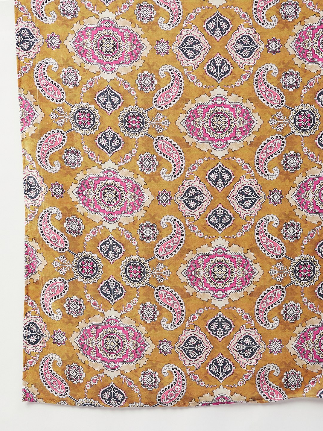 InWeave Yellow Printed Velvet Shawl
