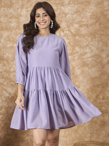 InWeave Lavender Chiffon Short Dress