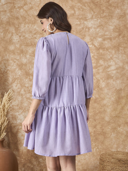 InWeave Lavender Chiffon Short Dress