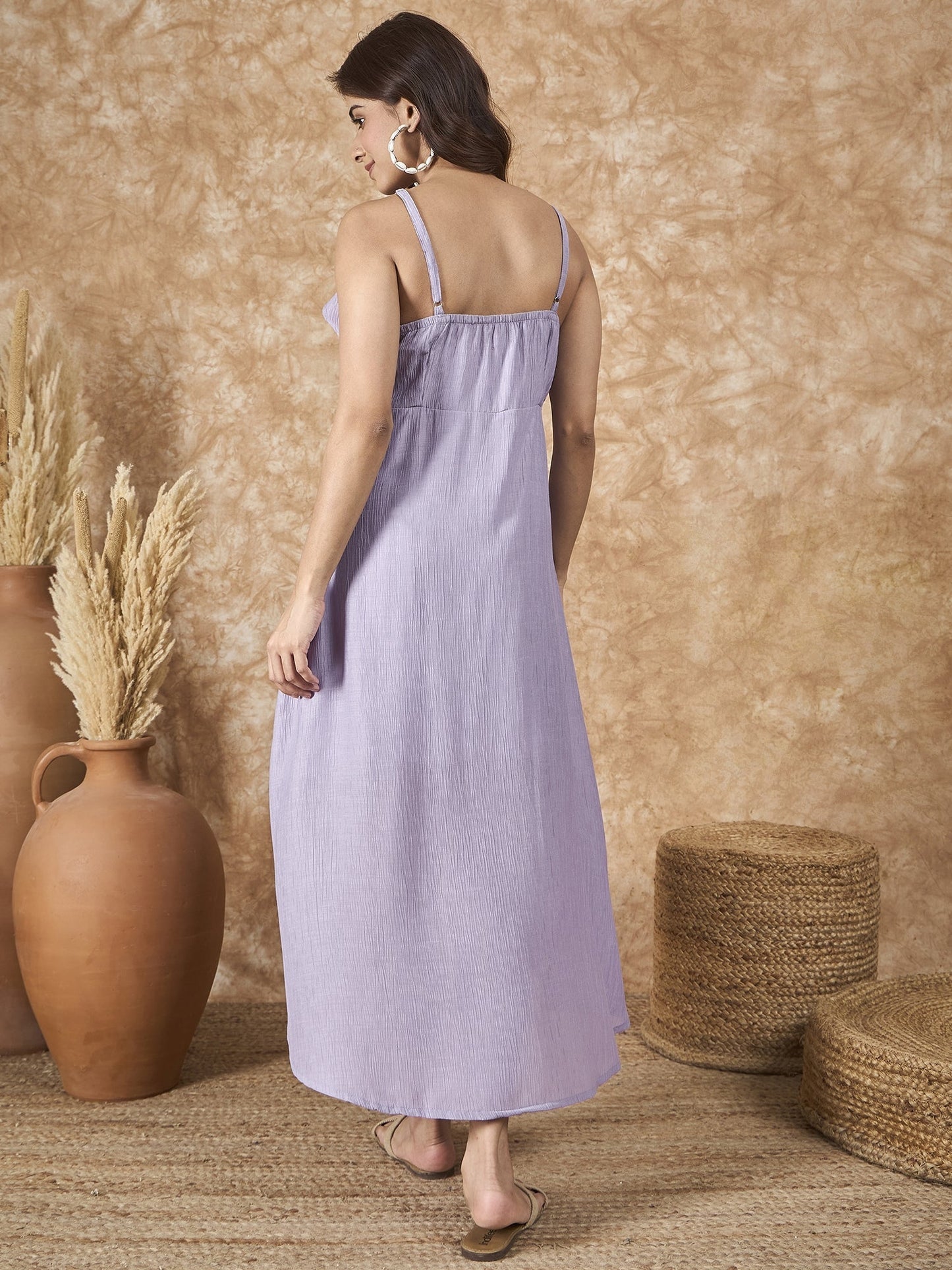 InWeave Lavender Chiffon Frill Dress