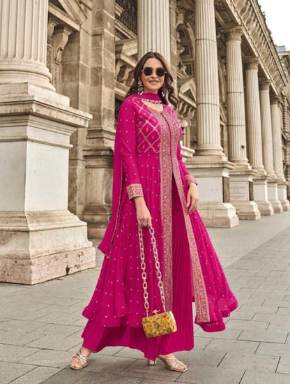 Anaita Pink Chiffon Sequins Embroidered Readymade Salwar Suit