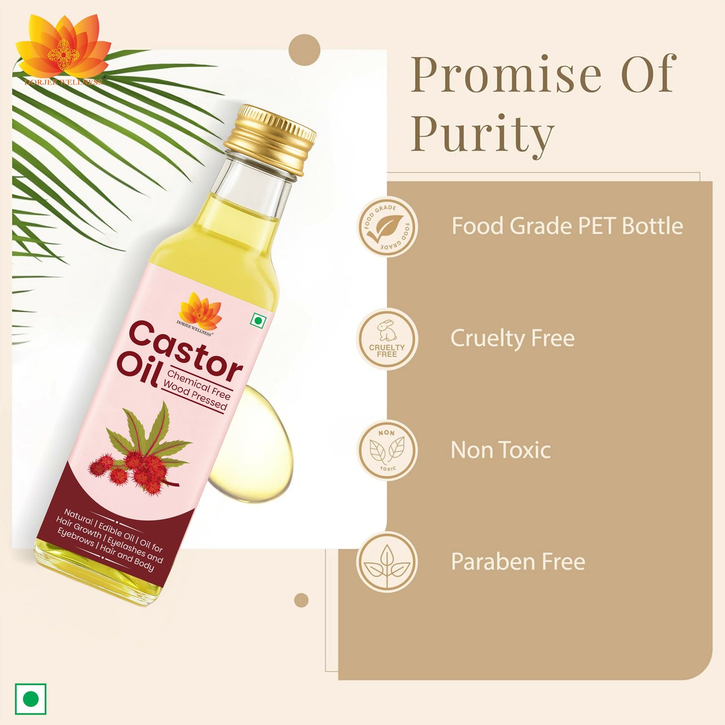 Dorjee Wellness Wood Pressed Castor Oil