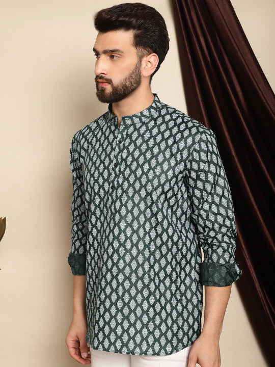 Anouk Ethnic Motifs Printed Thread Work Short Kurta