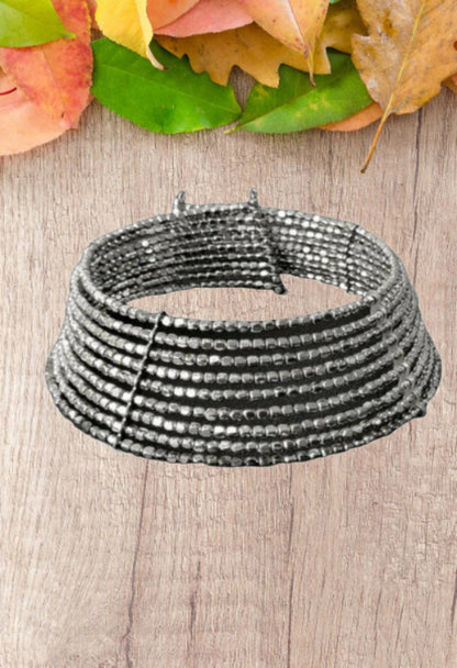 Mominos Fashion Joharkamal Oxidised Beaded work Hasli Design Choker For Women & Girls