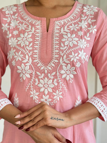 The52 Chikankari Work with Pure Cotton Fabric Straight Kurta, Pant and Dupatta Set