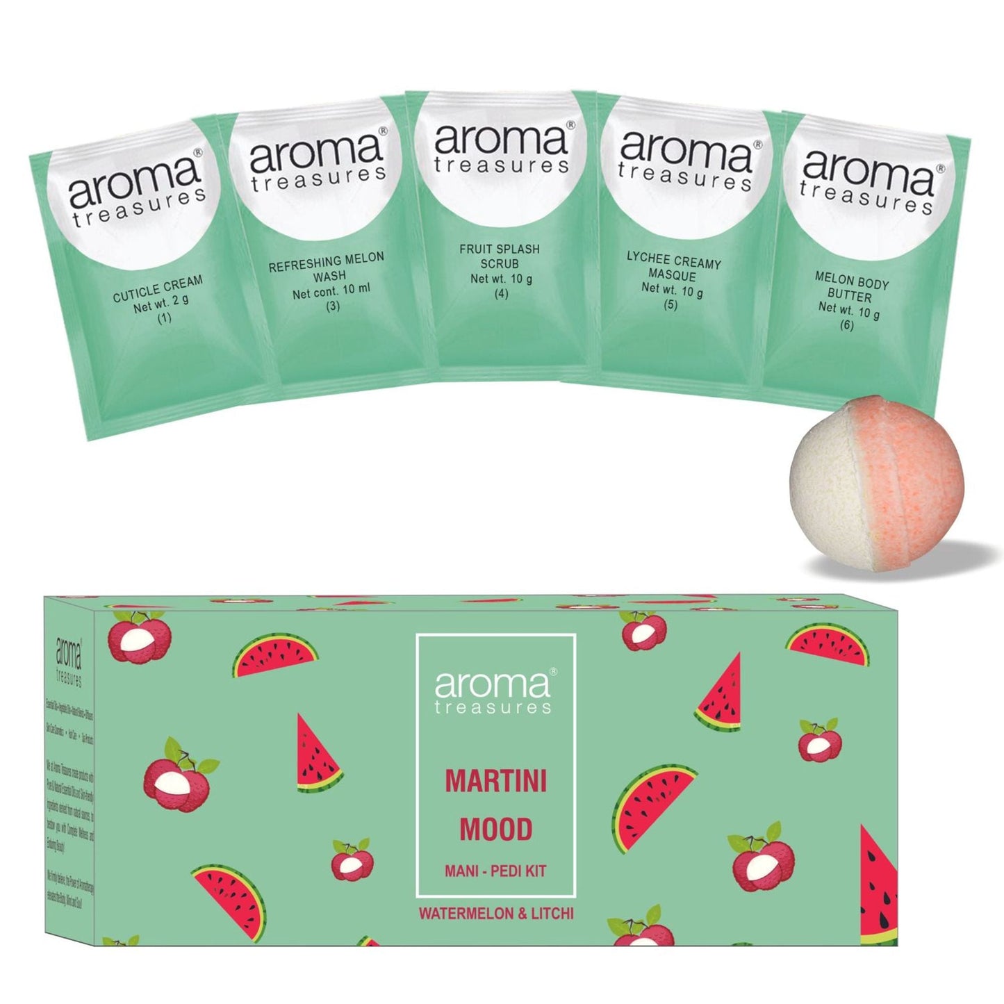 Aroma Treasures Martini Mood Mani-Pedi Kit With Watermelon And Litchi