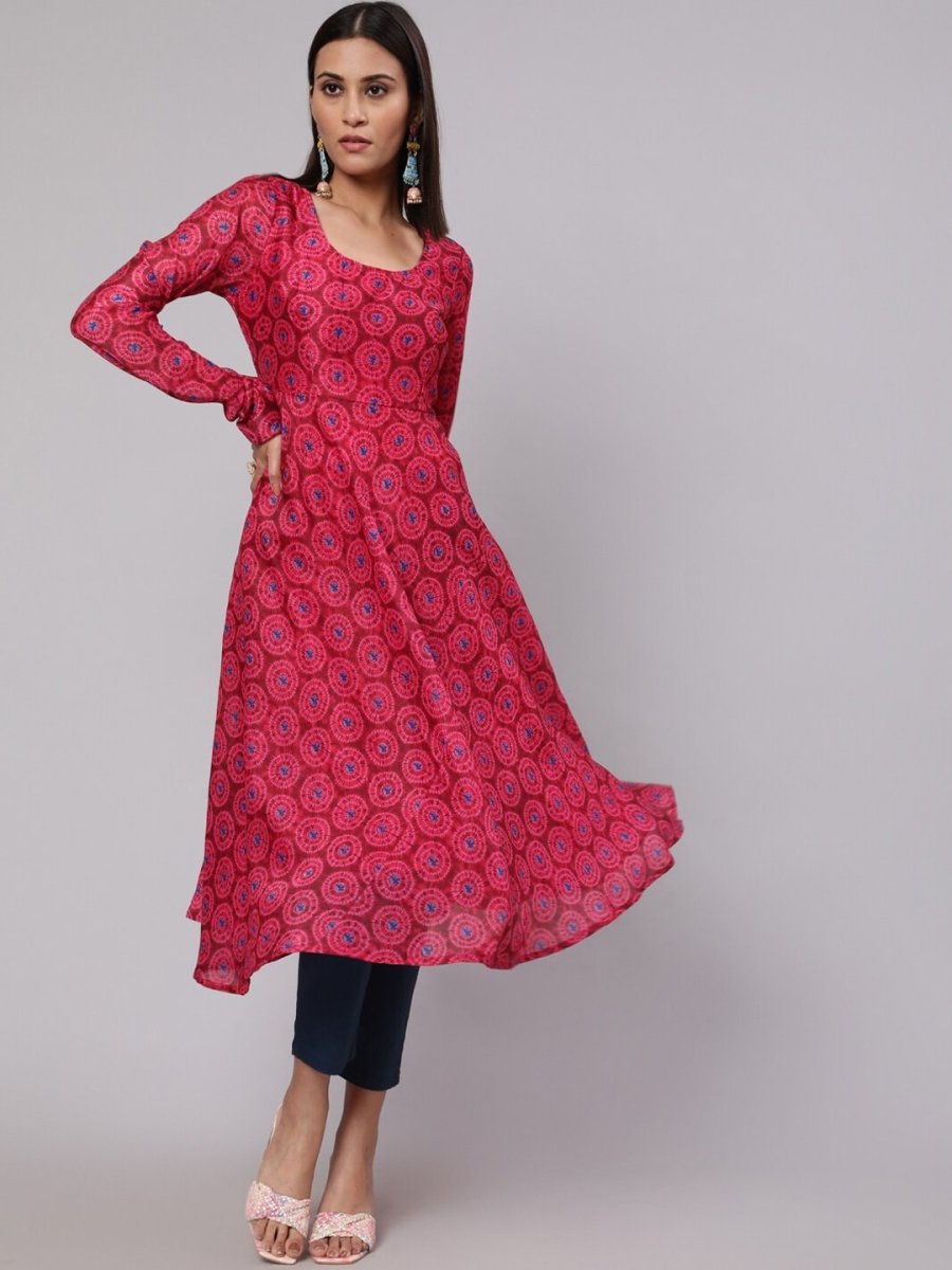 Aks Tie & Dyed Anarkali Kurta