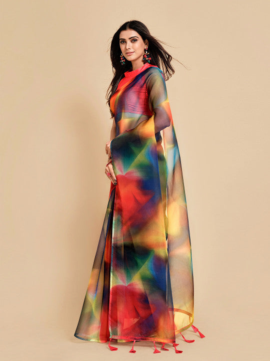 Sangria Women Peach Sarees
