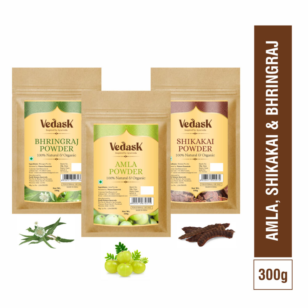 Vedask Organic Hair Pack Powder Mask Combo