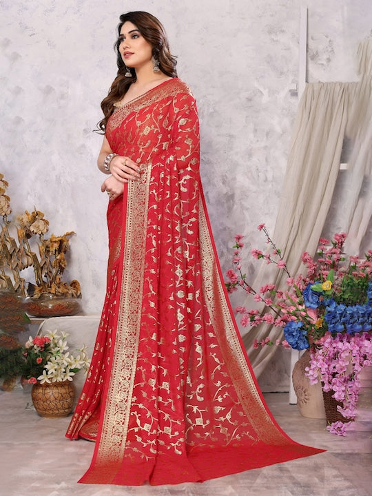 Fabmora Ethnic Motifs Printed Saree