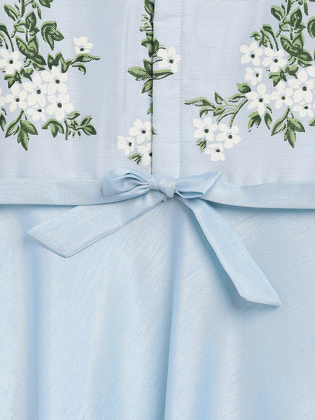 Ahalyaa Blue Poly Silk A Line Girl's Kurta