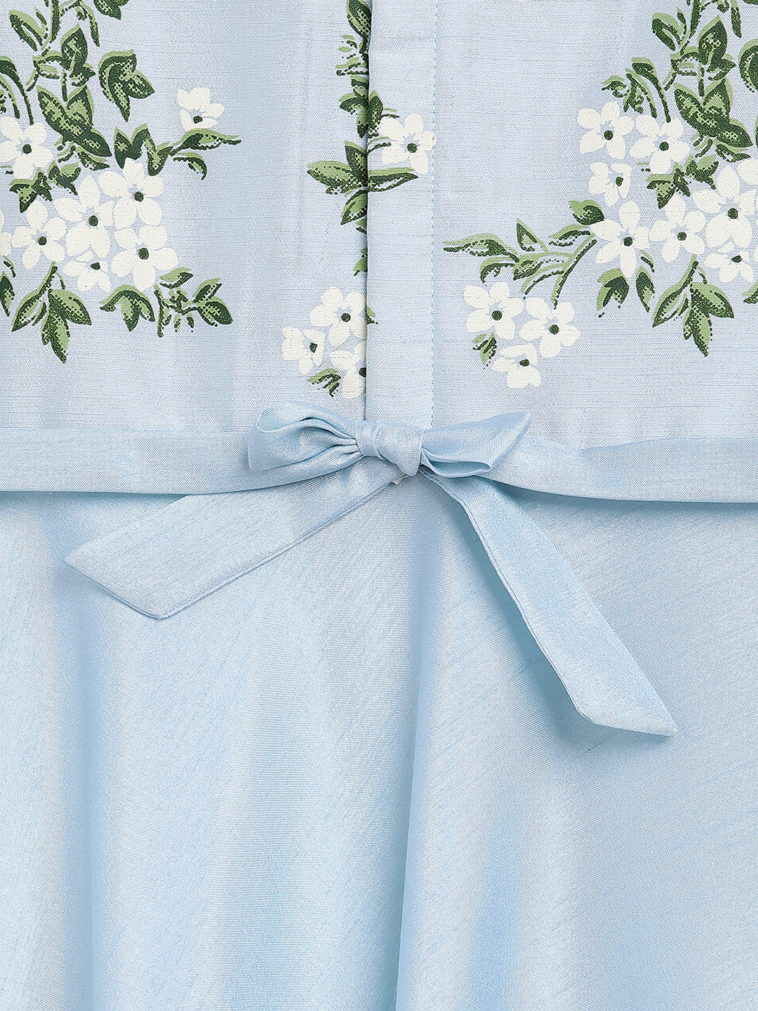 Ahalyaa Blue Poly Silk A Line Girl's Kurta