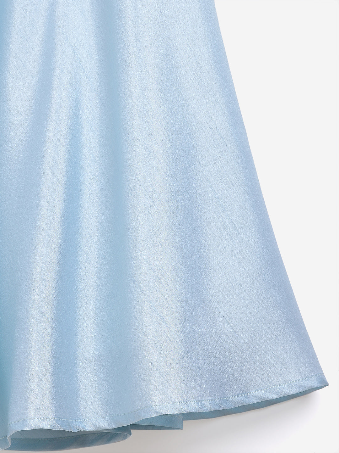 Ahalyaa Blue Poly Silk A Line Girl's Kurta