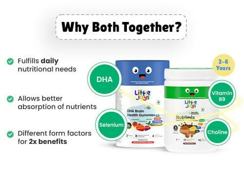 Little Joys Nutrimix Powder Kulfi Almond 2 - 6 Years + Brain Gummies Combo