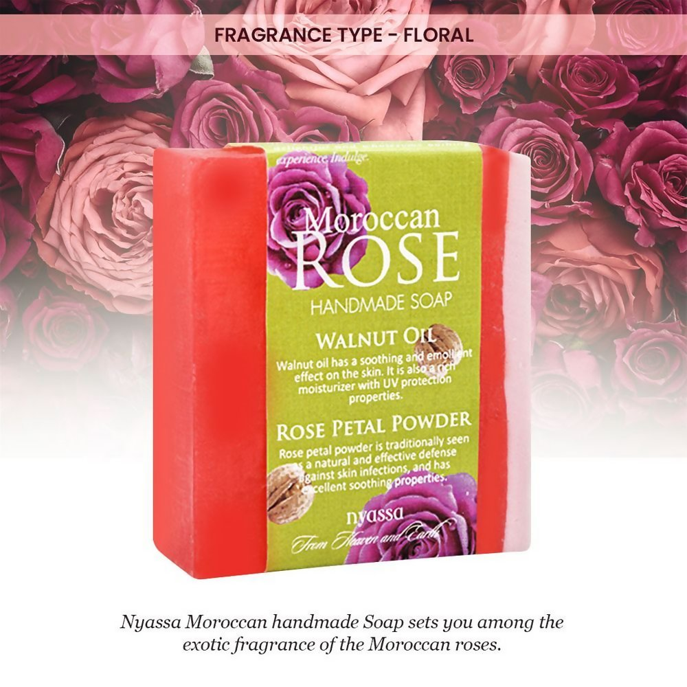 Nyassa Moroccan Rose Soap Walnut Oil & Rose Powder