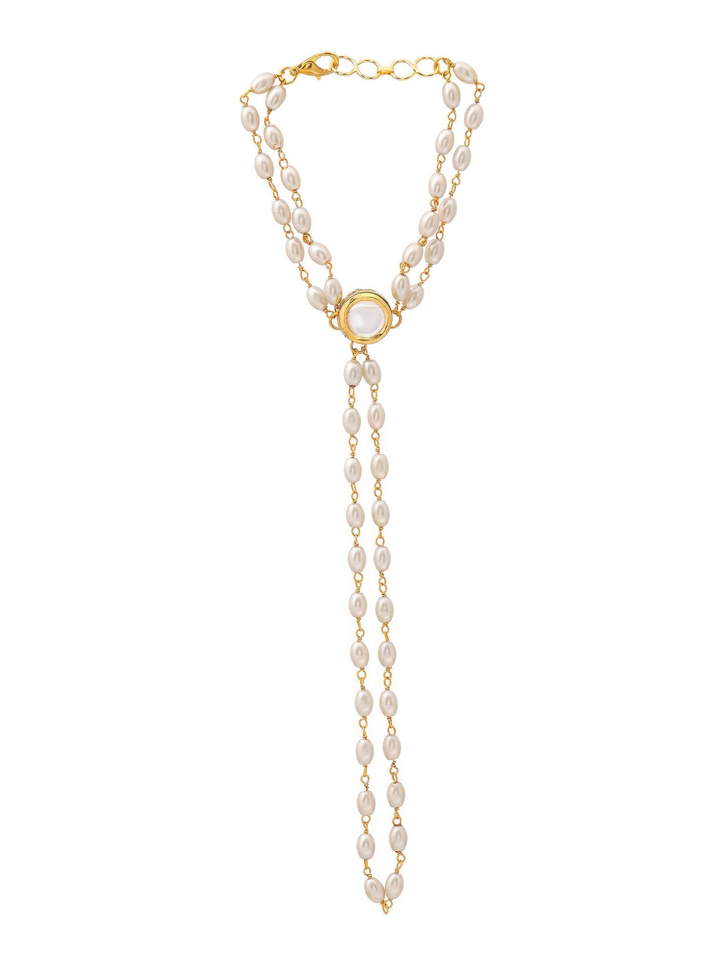 Ruby Raang Gold Kundan & Pearl Haath Phool