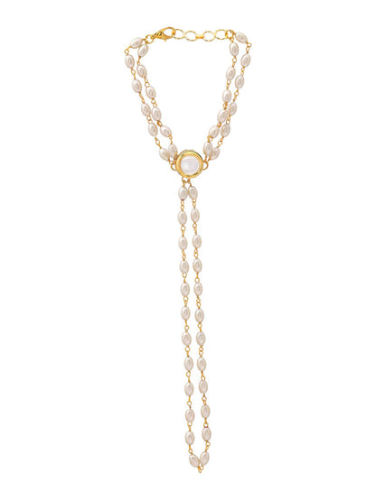 Ruby Raang Gold Kundan & Pearl Haath Phool