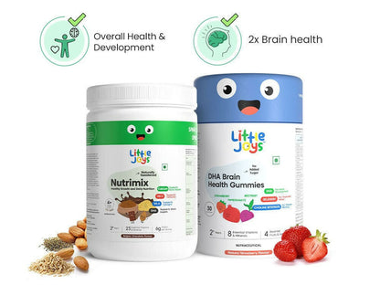 Little Joys Nutrimix Nutrition Powder Belgian Chocolate + Brain Gummies 2 - 6 years Combo