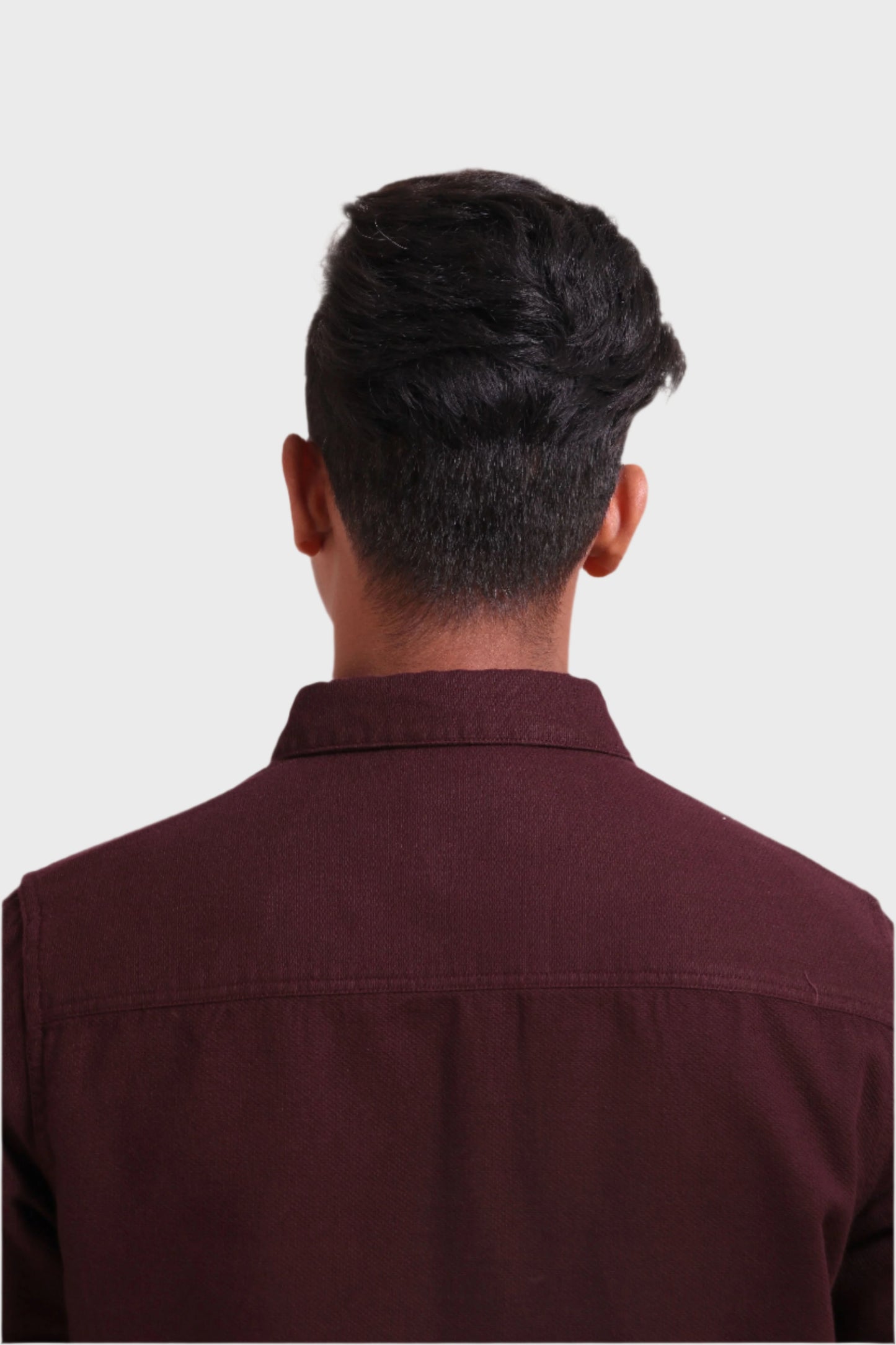 Xkind Dark Maroon Textured Shacket
