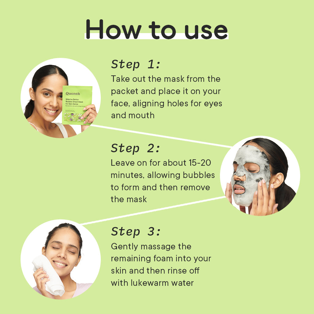 Quench Bubble Sheet Mask - 63 ml (Pack of 3)