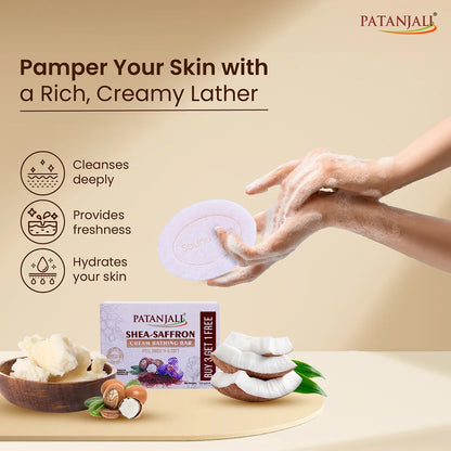Patanjali Shea- Saffron Cream Bathing Bar 125g (B3 G1)