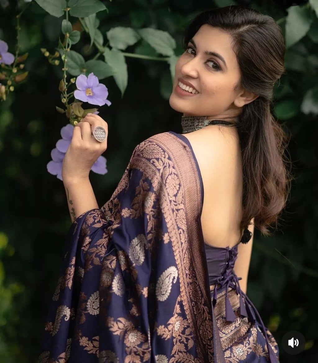 Classic Wear Soft Lichi Silk Saree,Party Wedding Indian Sari With Blouse