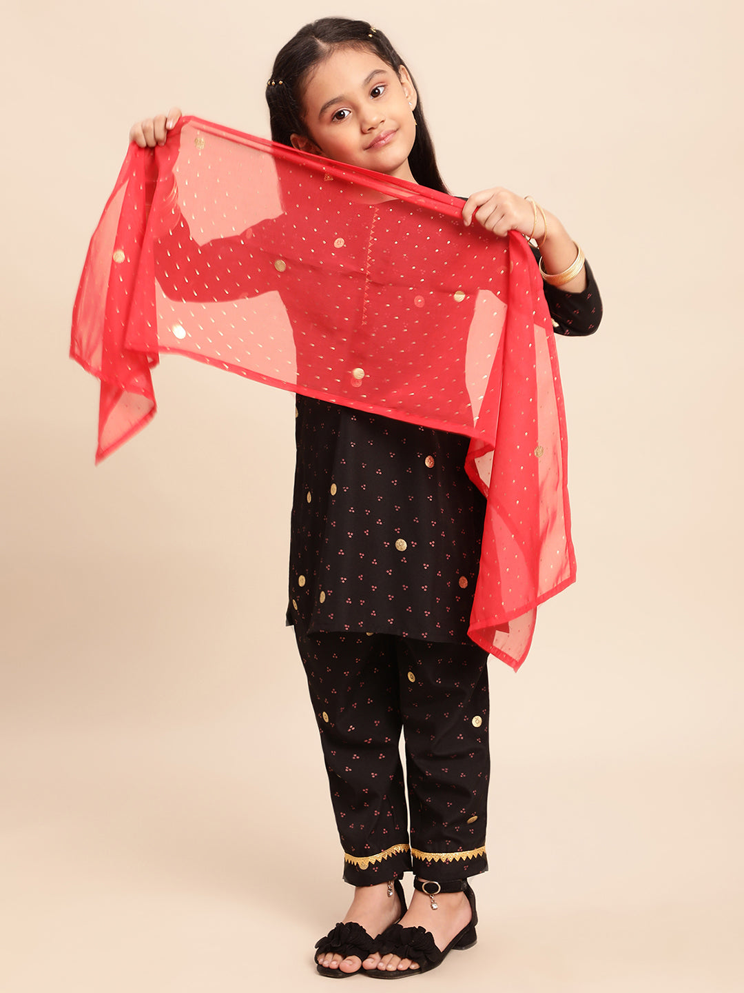 Ahalyaa Black Crepe Straight Kurta Sets