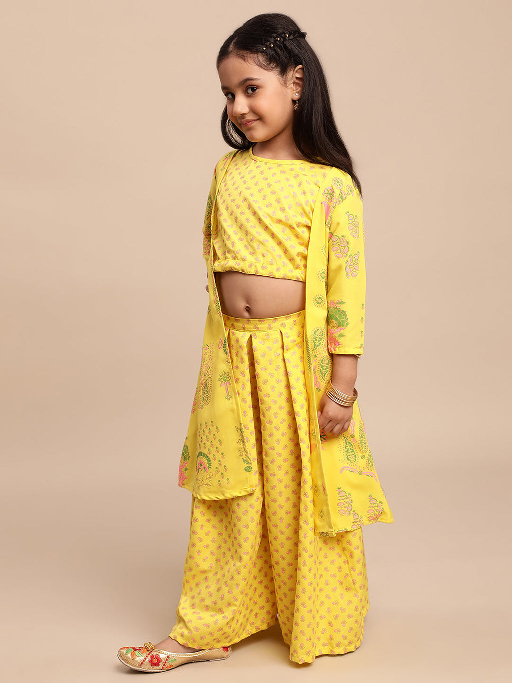 Ahalyaa Yellow Viscose Rayon Straight Kurta Sets