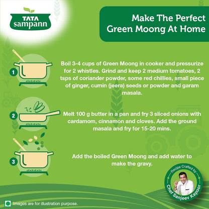 Tata Sampann Unpolished Green Moong Dal (Whole), 500g