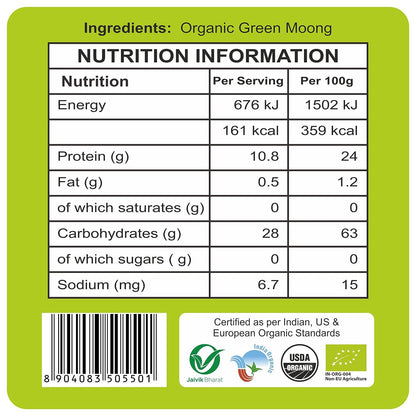 24 Mantra Organic Green Split Moong Dal - 500 gm