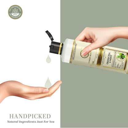 Khadi Natural Green Tea & Mint Body Wash- Sls & Paraben Free-210 ml