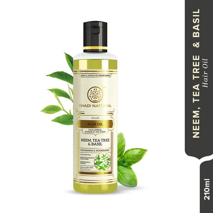 Khadi Natural Neem, Teatree and Basil Herbal Hair Oil