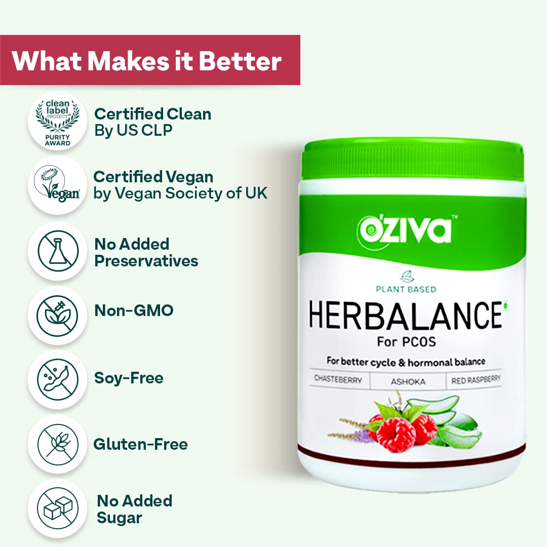 OZiva Plant Based Herbalance For Pcos - 250 gm - Pack of 1
