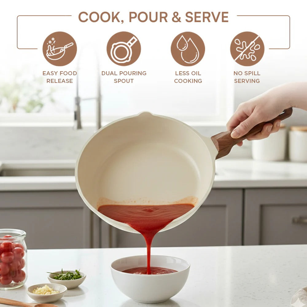 Vinod Di Casa Signature Ceramic Non-Stick Cookware Set of 3 Induction Bottom