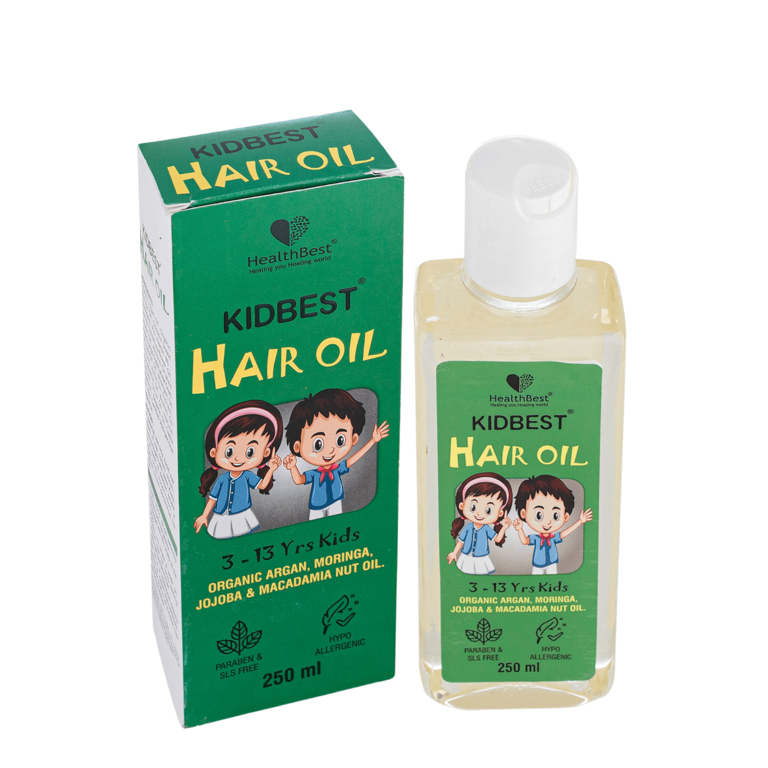 Health Best Kidbest Hair Oil for 3-13 Years Kids Pack of 2 -  Each 250ml