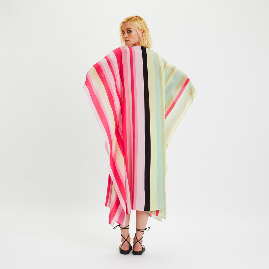 Printed Silk Crepe Long Kaftan For Women's