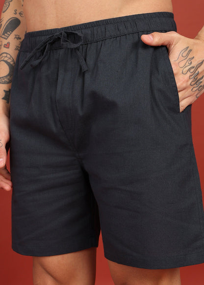 Fabmade Midnight Black Tailored Shorts