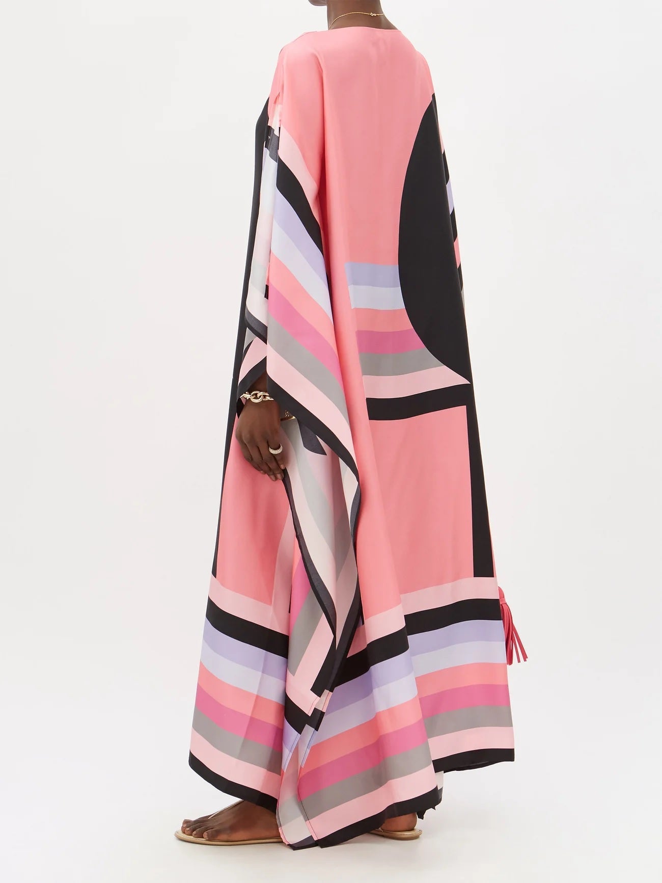 Summer Wear Printed Caftan, Silk Crepe Kaftan