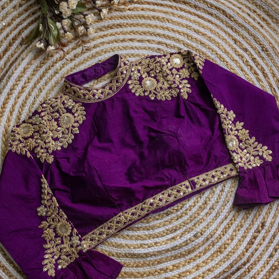 Glossy Silk Saree Blouse