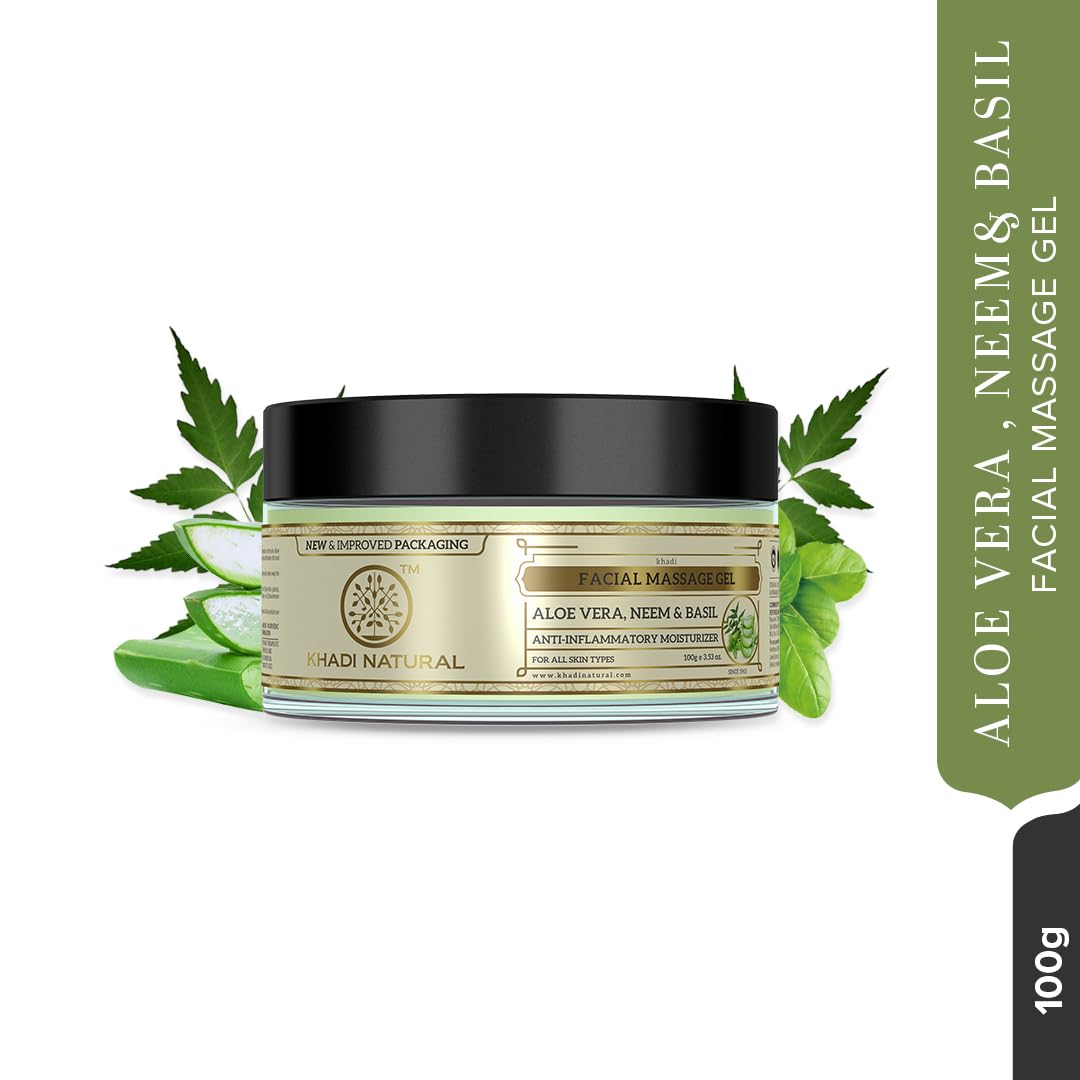 Khadi Natural Herbal Ayurvedic Aloevera Neem and Basil F.Mass.Gel, 100g