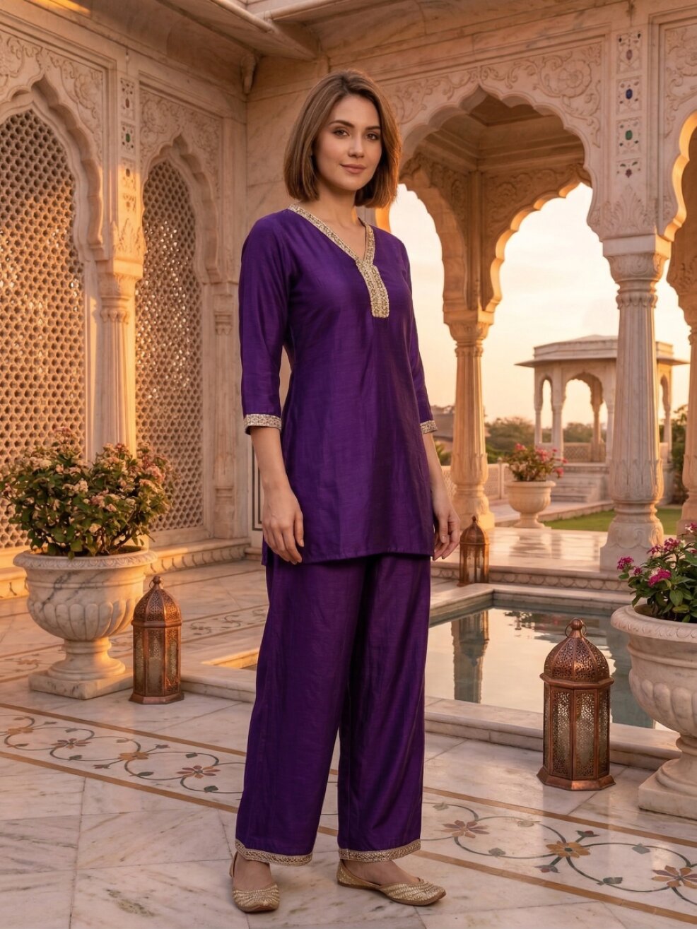 Anaita Purple Stylish Readymade Co-Ords Set